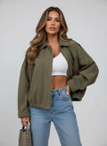 Veste Femme Courte Vintage Verte Chic Coupe Moderne