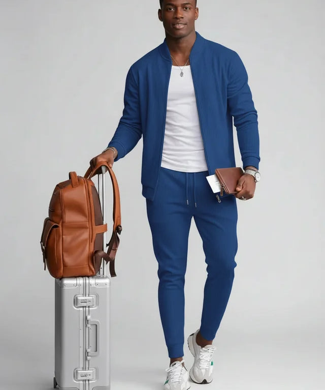 Ensemble Homme Décontracté Tricot Waffle Style Moderne