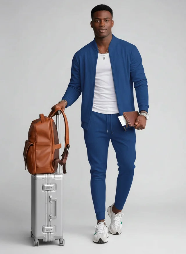 Ensemble Homme Décontracté Tricot Waffle Style Moderne