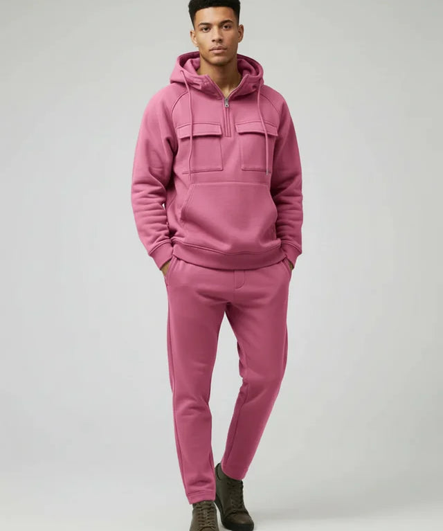 Sweat à capuche homme multi-poches automne-hiver