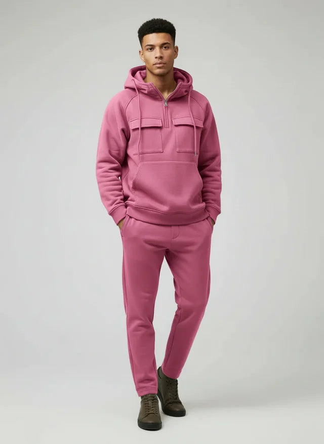 Sweat à capuche homme multi-poches automne-hiver