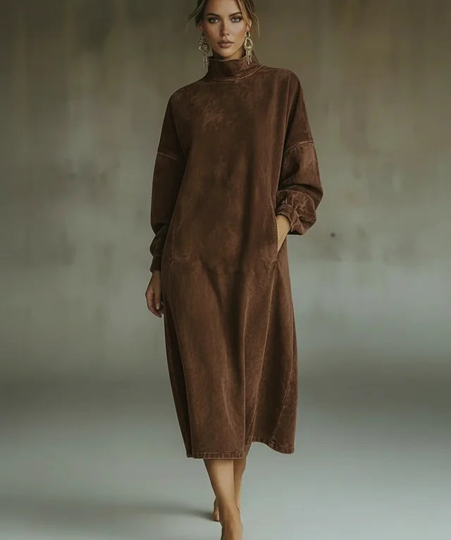 Mini-robe bohème à franges et manches longues
