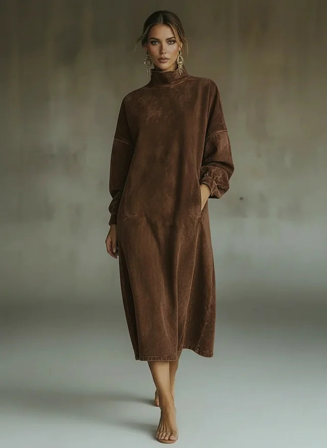 Mini-robe bohème à franges et manches longues