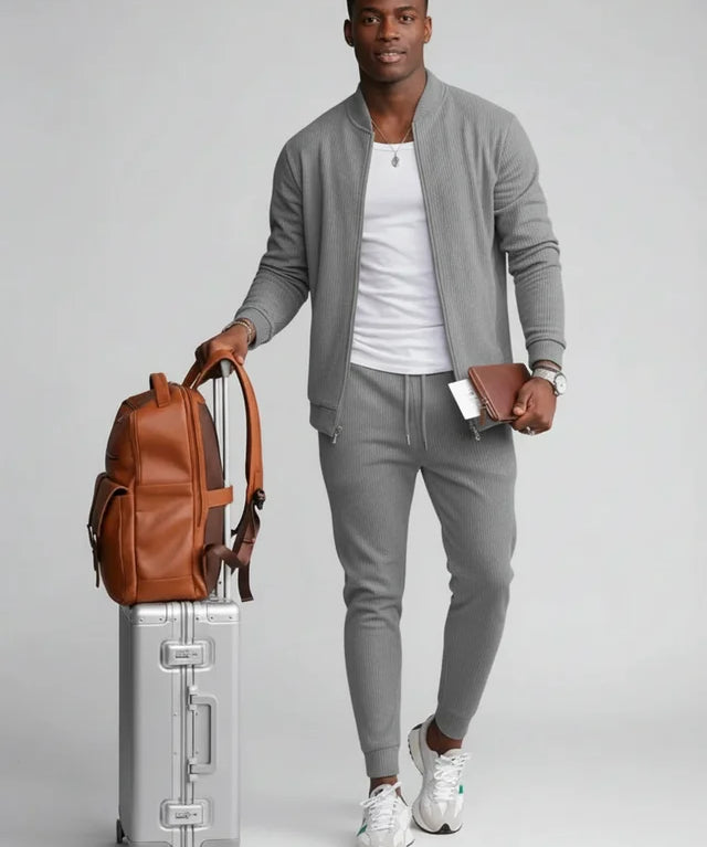 Ensemble Homme Décontracté Tricot Waffle Style Moderne