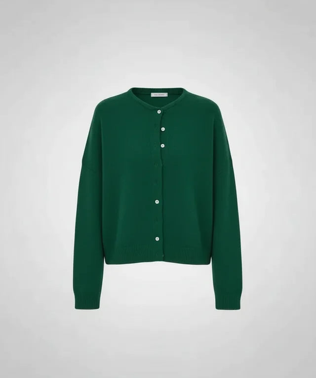Cardigan tricot boutonné femme coupe ample manches longues