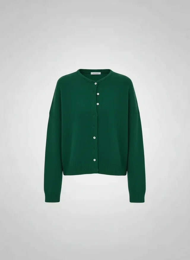 Cardigan tricot boutonné femme coupe ample manches longues