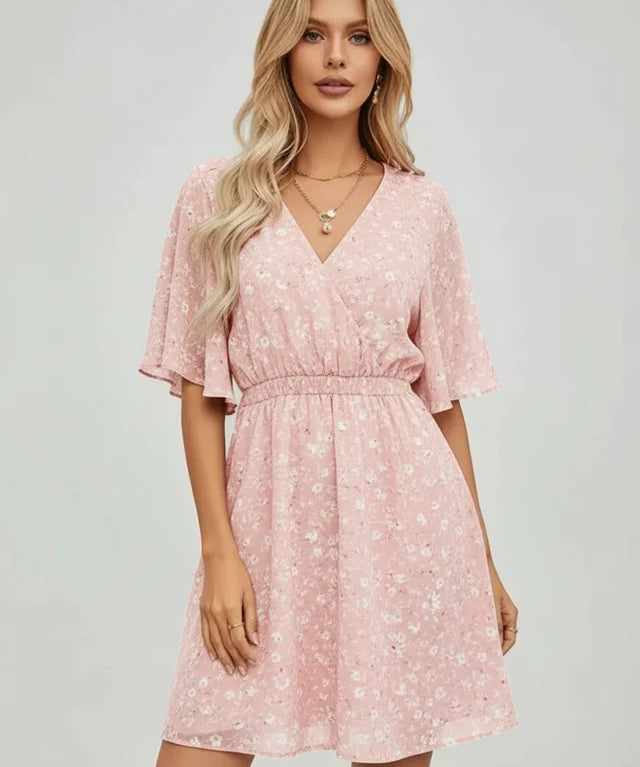 Robe femme imprimée manches courtes décontractée été