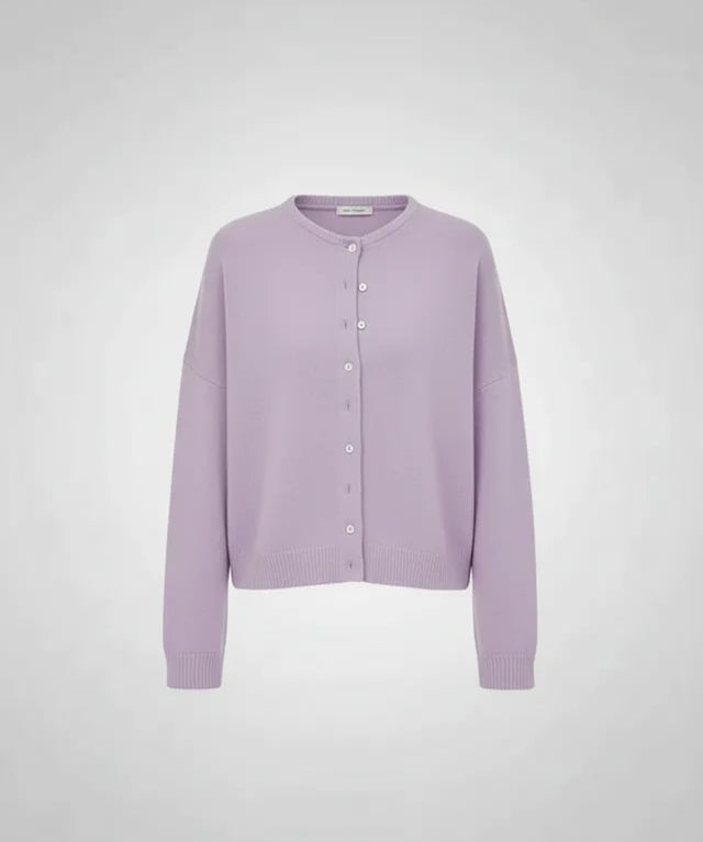 Cardigan tricot boutonné femme coupe ample manches longues