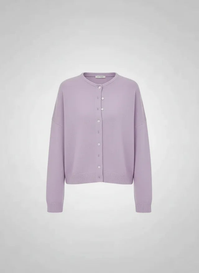 Cardigan tricot boutonné femme coupe ample manches longues