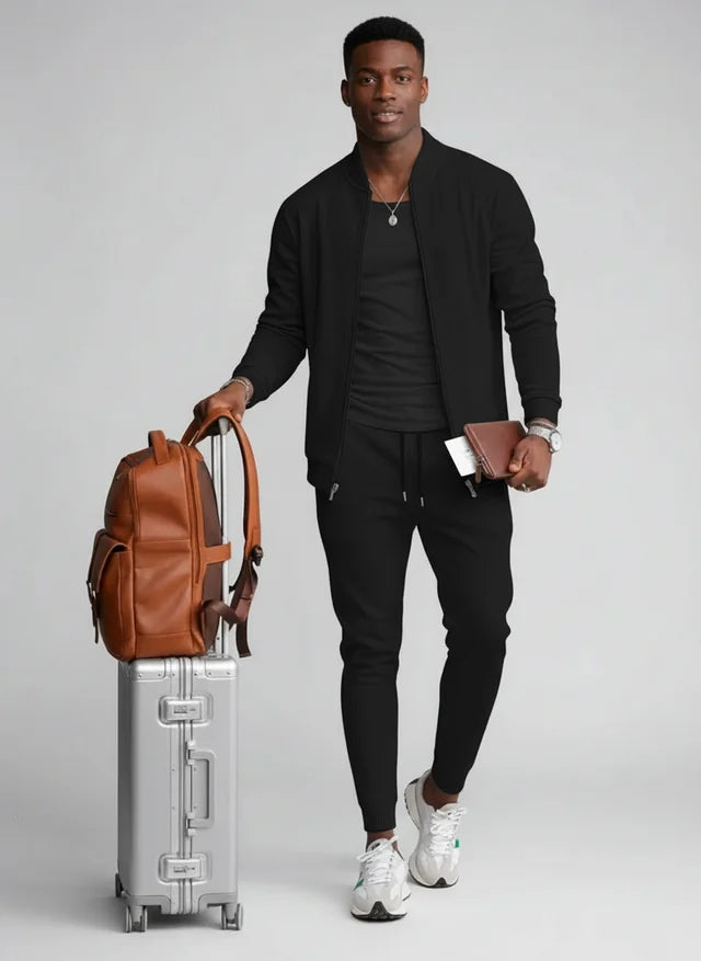 Ensemble Homme Décontracté Tricot Waffle Style Moderne
