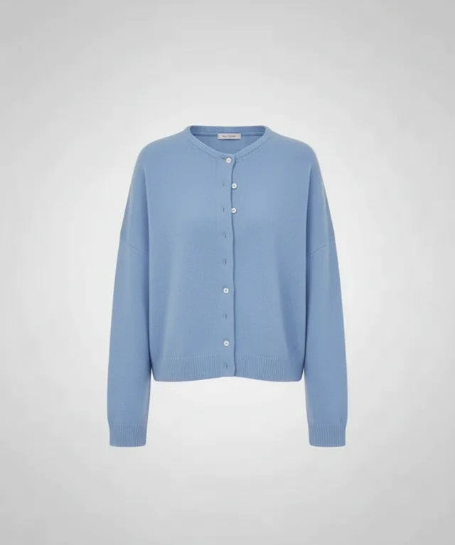 Cardigan tricot boutonné femme coupe ample manches longues