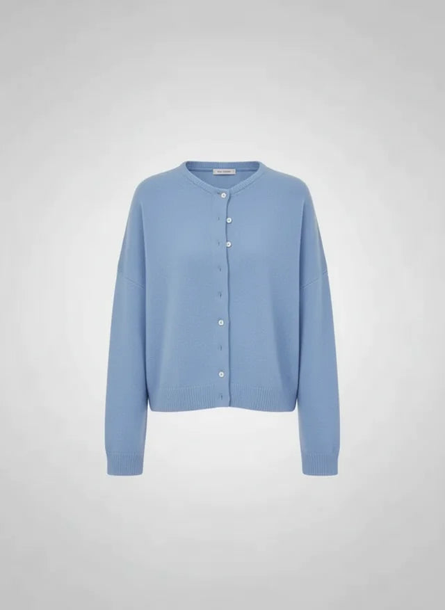 Cardigan tricot boutonné femme coupe ample manches longues