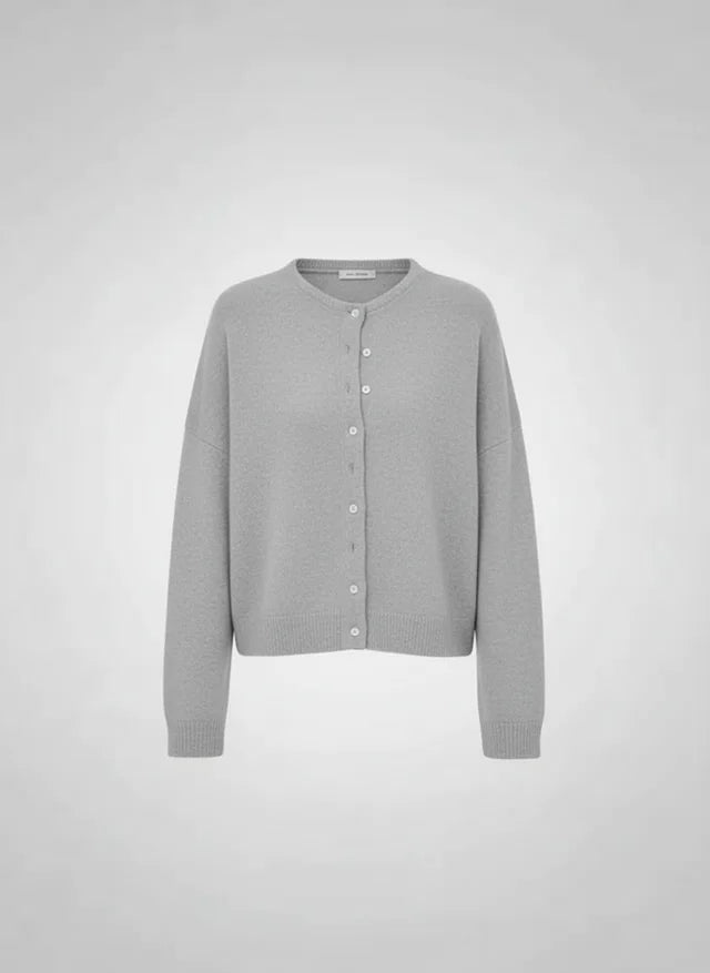 Cardigan tricot boutonné femme coupe ample manches longues
