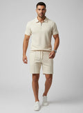 Ensemble Homme Zippé Col Texturé Short Unicolore Élégant