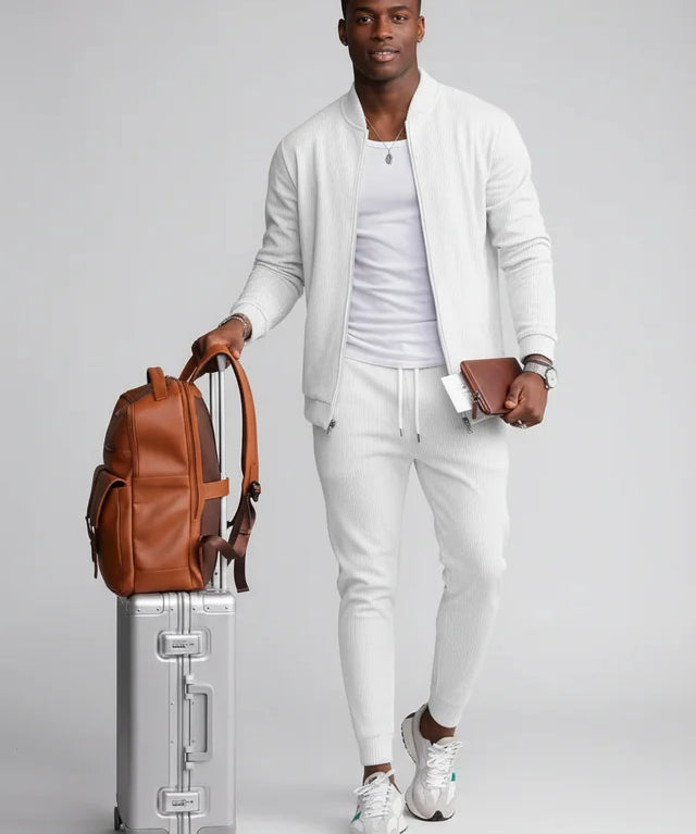 Ensemble Homme Décontracté Tricot Waffle Style Moderne