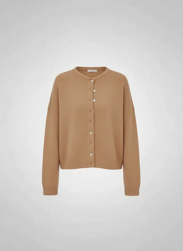 Cardigan tricot boutonné femme coupe ample manches longues