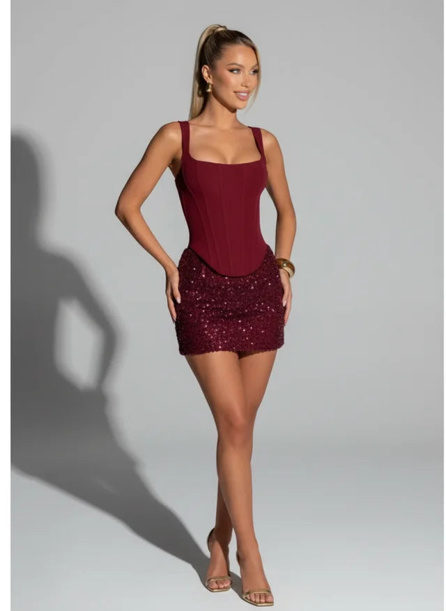 Robe Mini Femme Sequins Chic Dos Nu Coupe Slim Soirée
