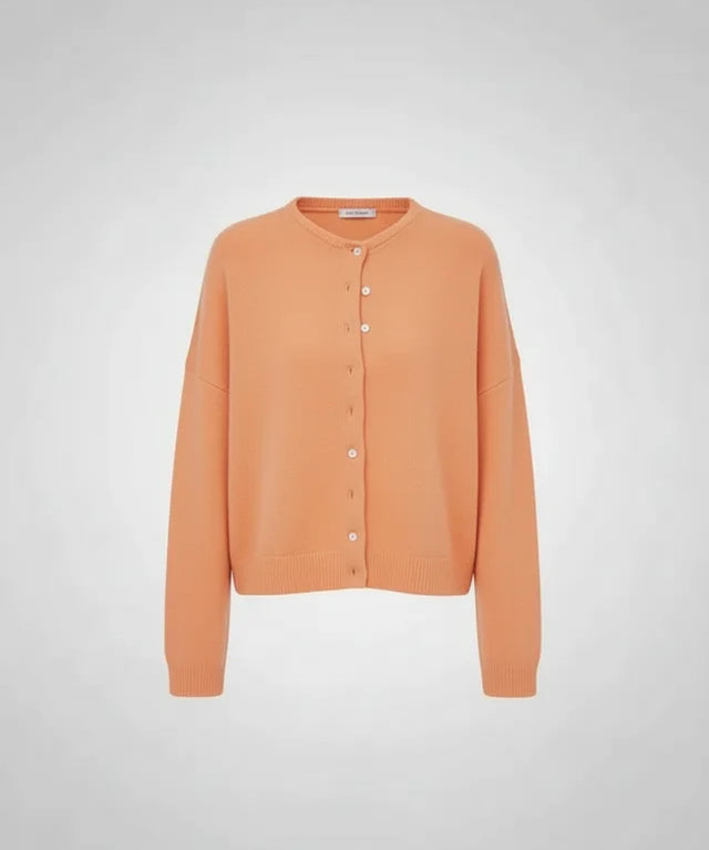 Cardigan tricot boutonné femme coupe ample manches longues