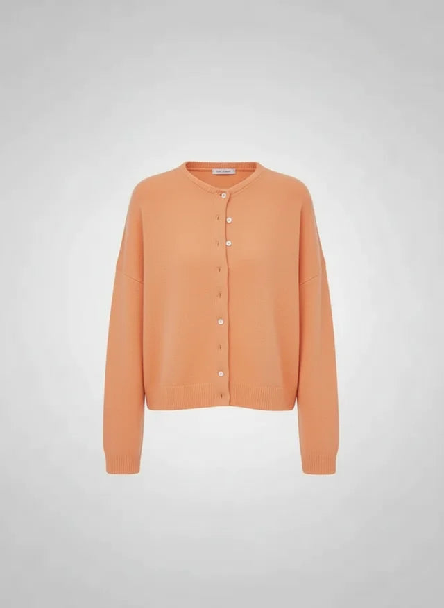Cardigan tricot boutonné femme coupe ample manches longues