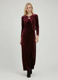 Robe sans manches unie avec cardigan assorti