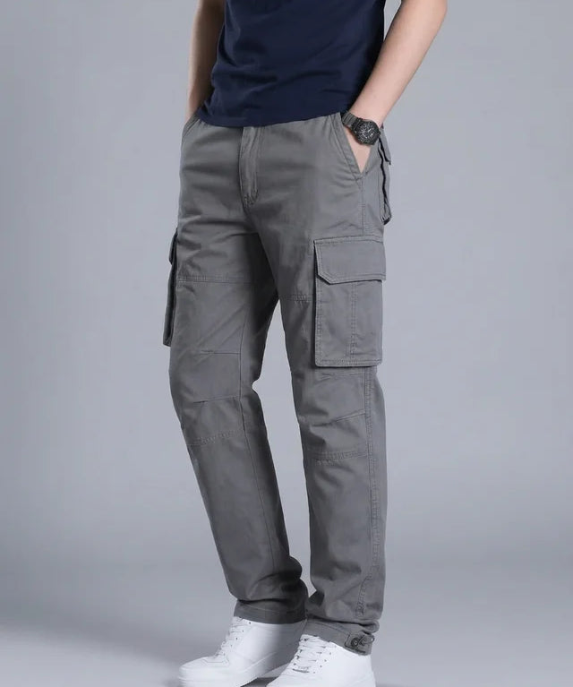 Pantalon Cargo Utilitaire en Coton Multi-Poches Homme