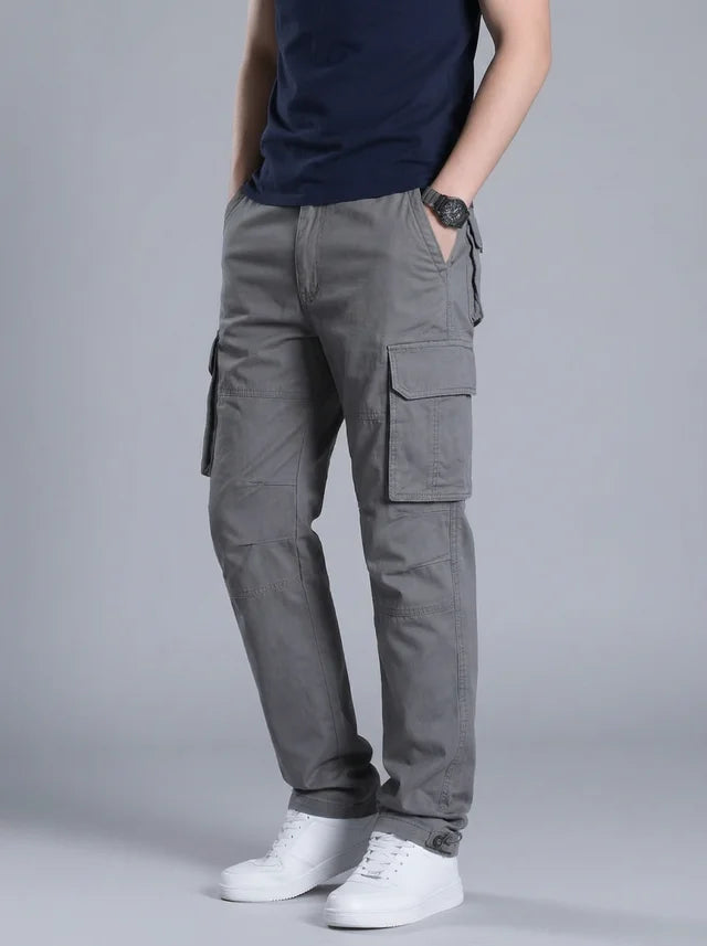 Pantalon Cargo Utilitaire en Coton Multi-Poches Homme