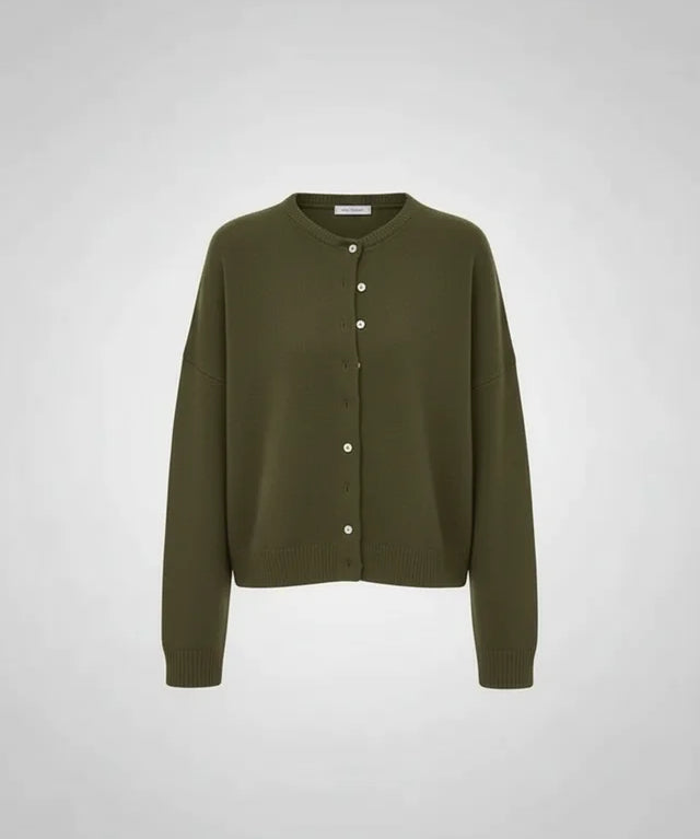 Cardigan tricot boutonné femme coupe ample manches longues