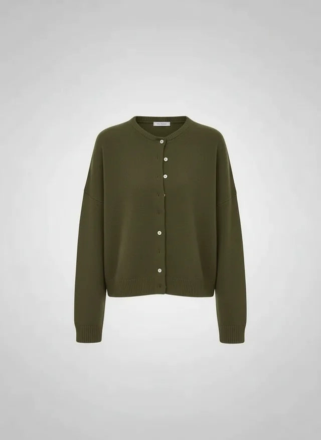 Cardigan tricot boutonné femme coupe ample manches longues