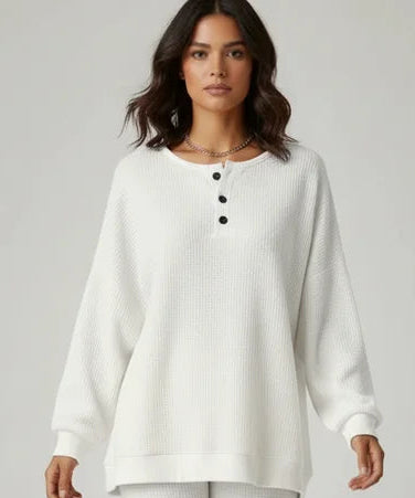 Pull oversize texturé en maille douce pour femme