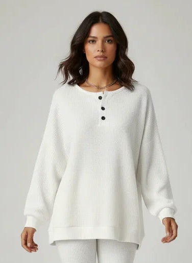 Pull oversize texturé en maille douce pour femme