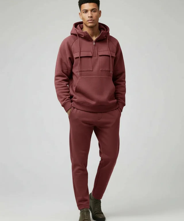 Sweat à capuche homme multi-poches automne-hiver