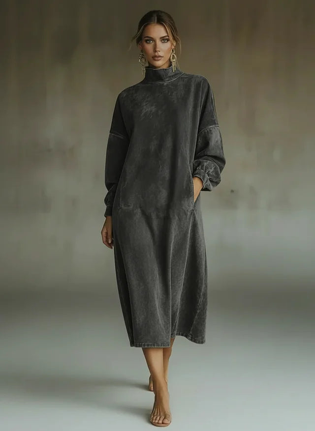 Mini-robe bohème à franges et manches longues