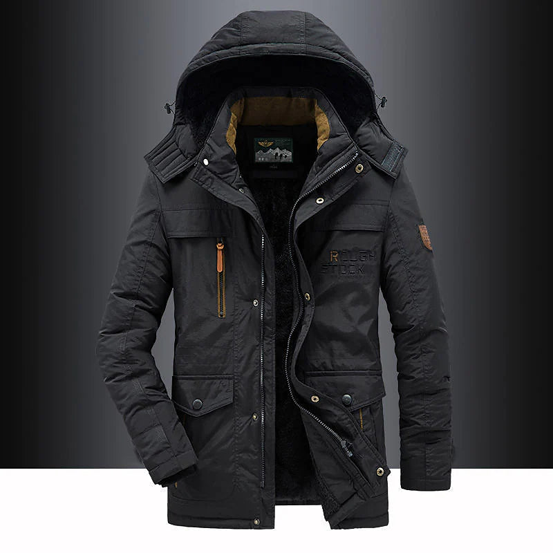 Parka Mi-Longue Homme avec Capuche & Isolation Hivernale