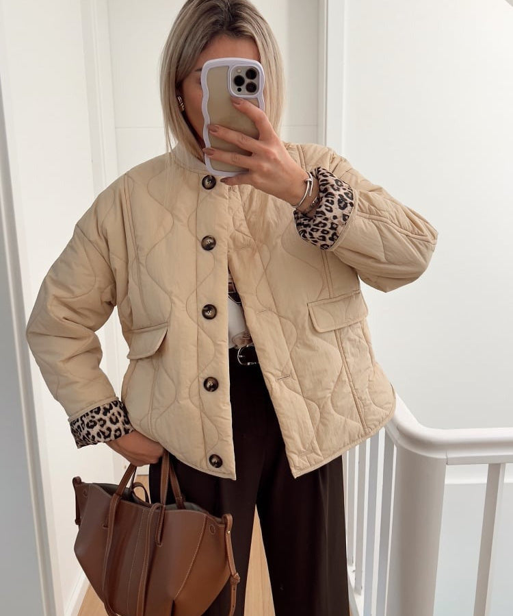Veste Élégante Doublure Léopard - Chic & Moderne