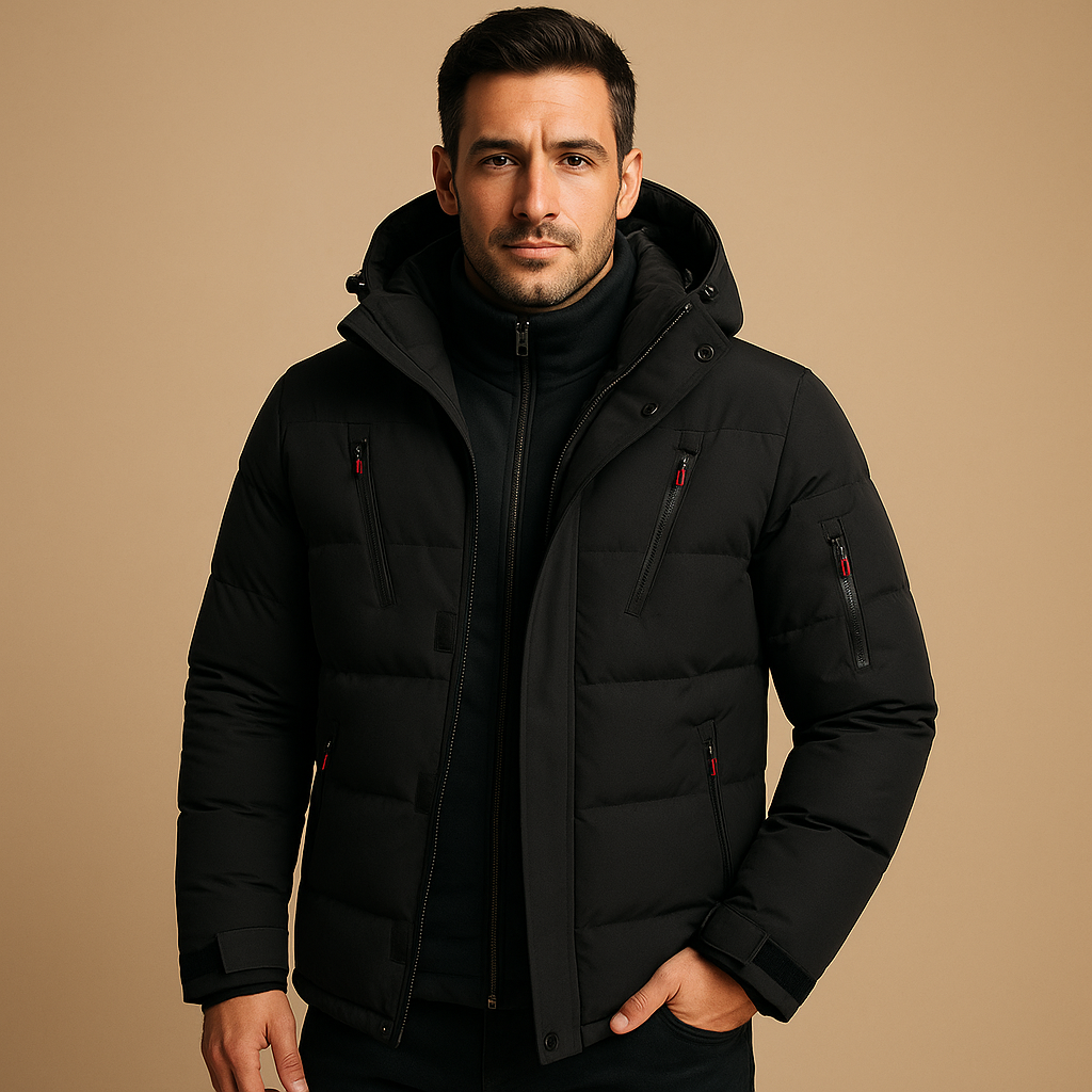 Veste d'hiver imperméable pour hommes – Veste chaude avec capuche et doublure