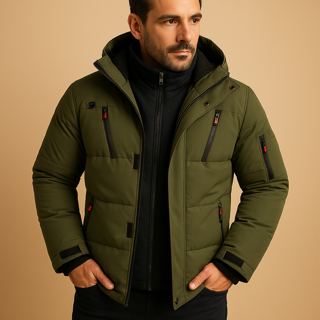 Veste d'hiver imperméable pour hommes – Veste chaude avec capuche et doublure