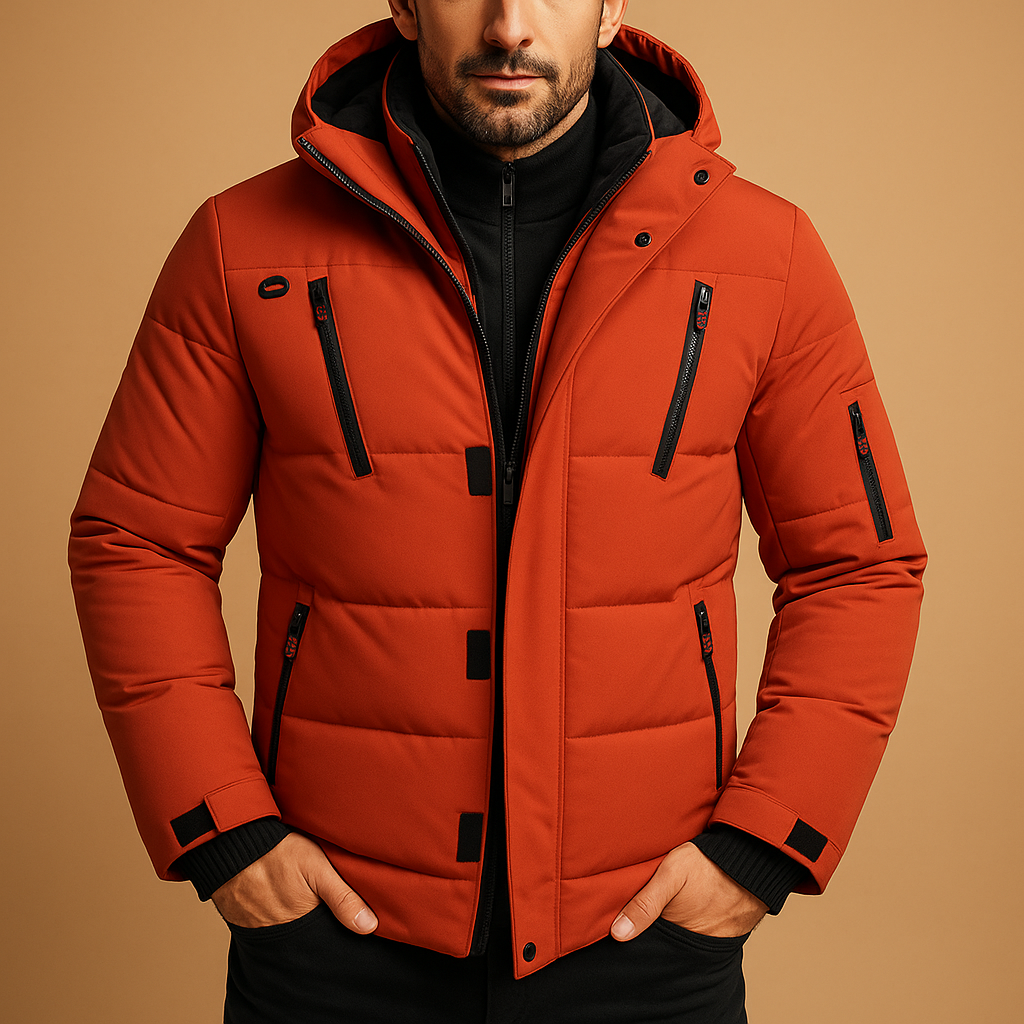 Veste d'hiver imperméable pour hommes – Veste chaude avec capuche et doublure
