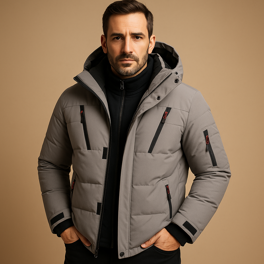 Veste d'hiver imperméable pour hommes – Veste chaude avec capuche et doublure