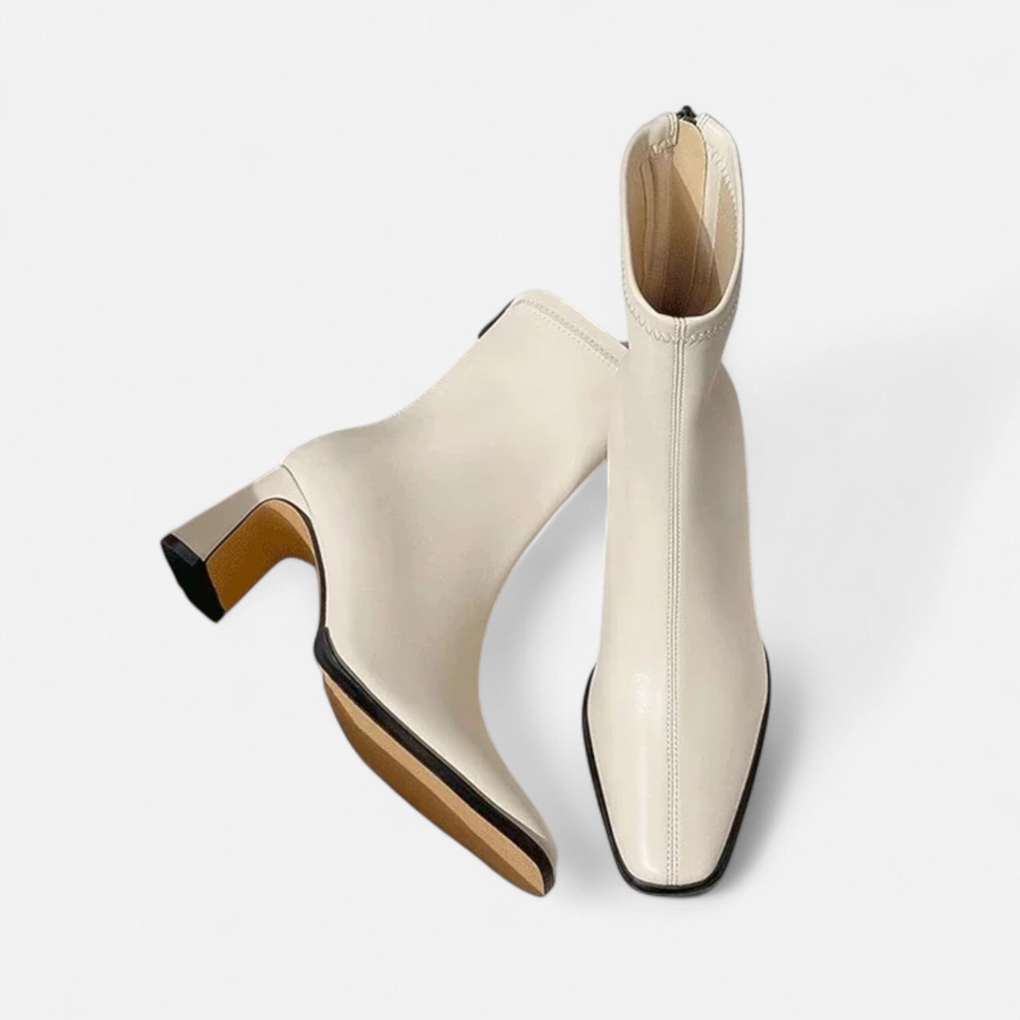 Bottines Vintage Féminines à Bout Carré – Style Rétro Chic
