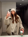 Veste Teddy Oversize pour Femmes, Ultra Douce et Chaude pour l’Hiver