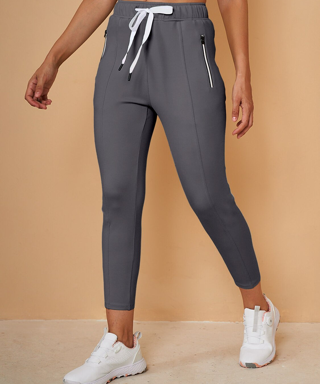 Pantalon Capri en Sweat avec Cordon de Serrage – Coupe Décontractée