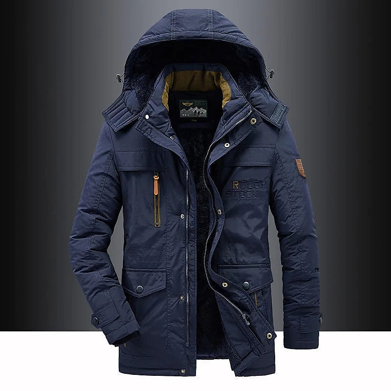 Parka Mi-Longue Homme avec Capuche & Isolation Hivernale